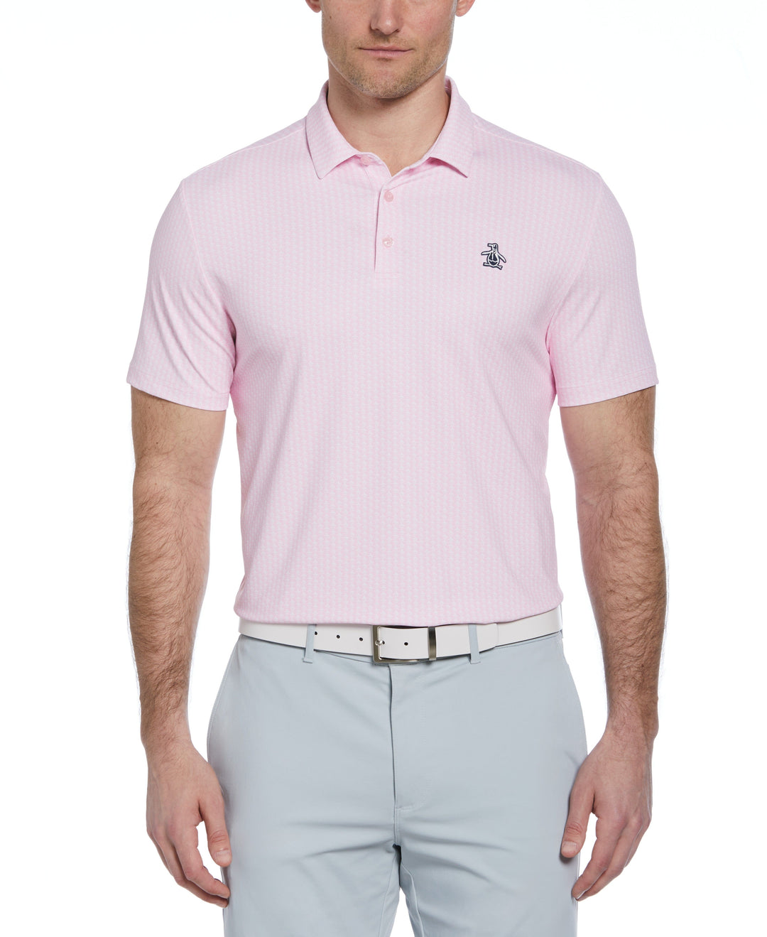 Allover Pete Print Short Sleeve Golf Polo Shirt (Gelato Pink) 