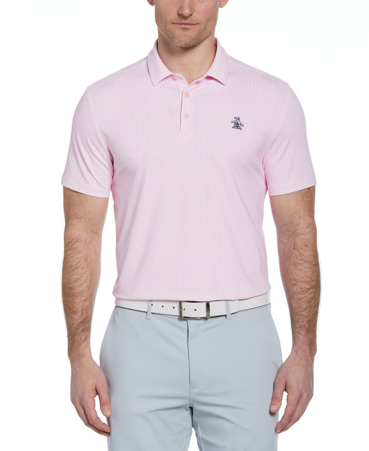 Allover Pete Print Short Sleeve Golf Polo Shirt (Gelato Pink) 