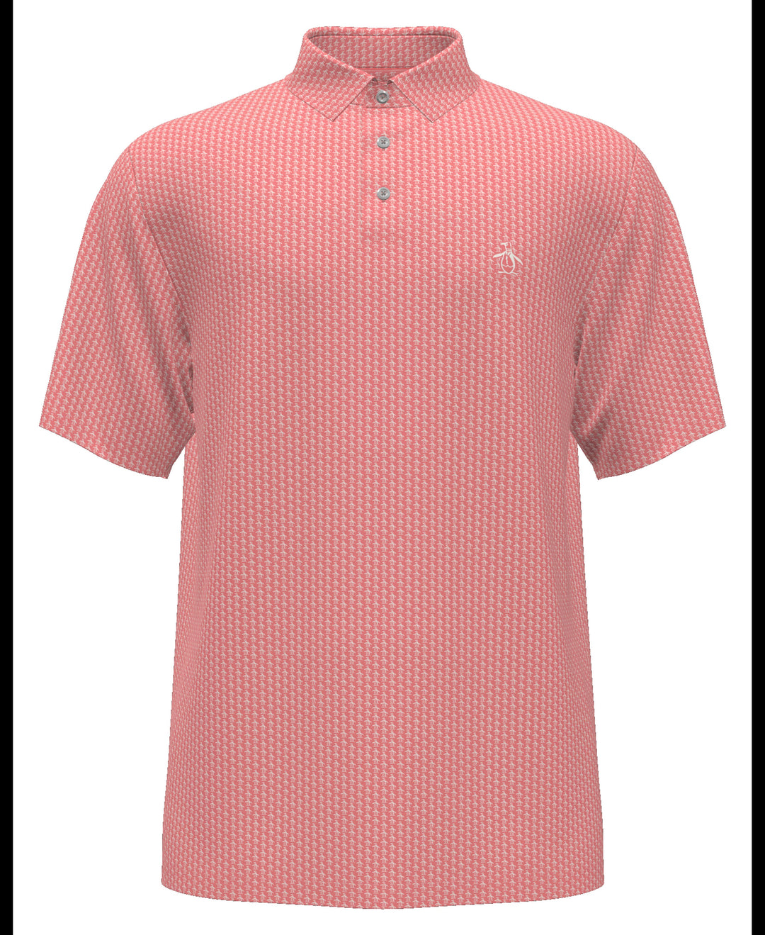 Allover Pete Print Short Sleeve Golf Polo Shirt (Strawberry Pink) 
