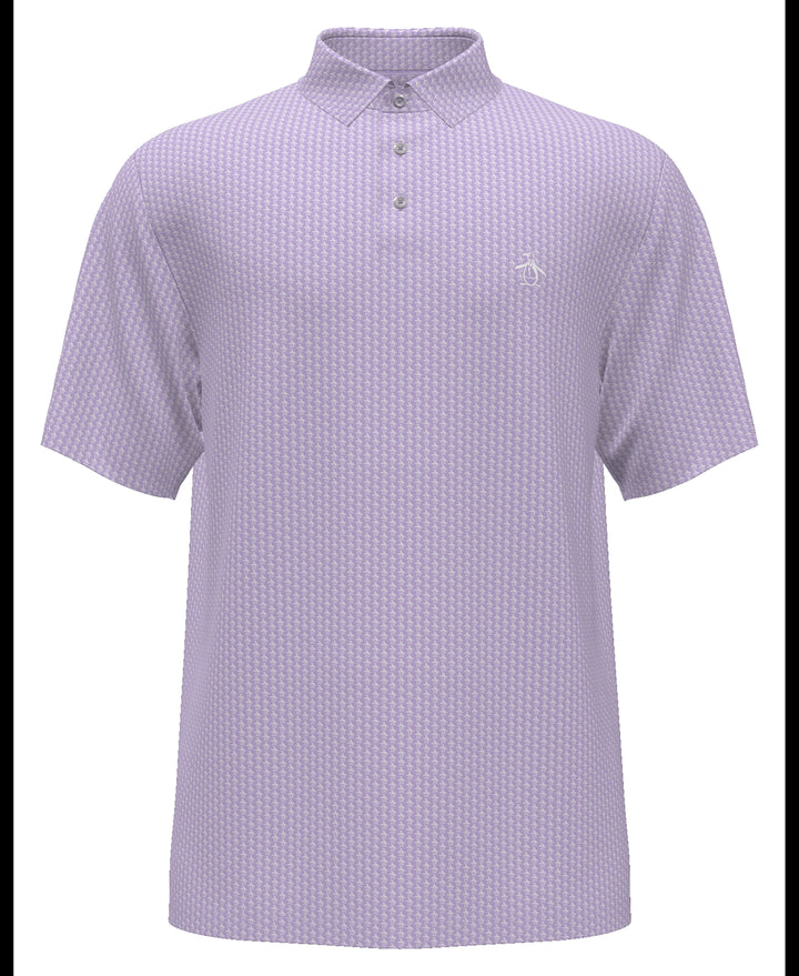 Allover Pete Print Short Sleeve Golf Polo Shirt (Lavender) 