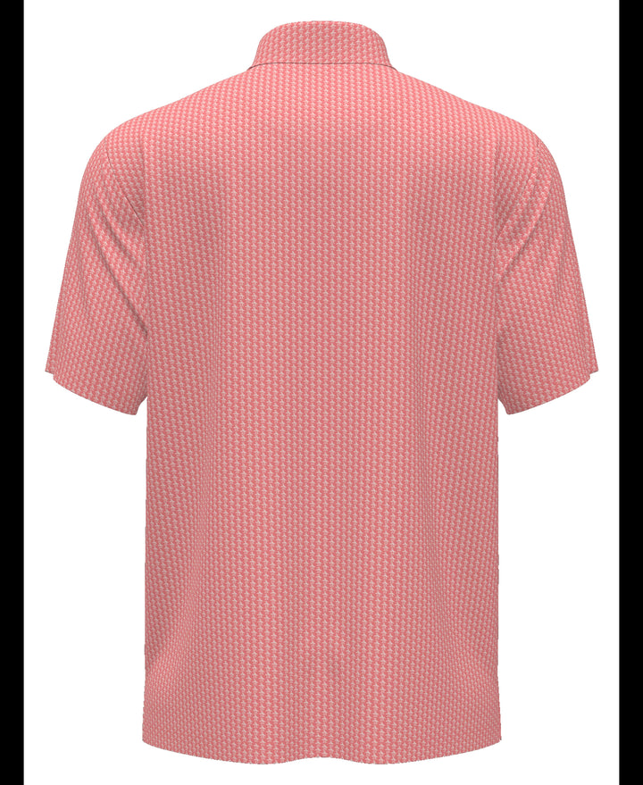 Allover Pete Print Short Sleeve Golf Polo Shirt (Strawberry Pink) 