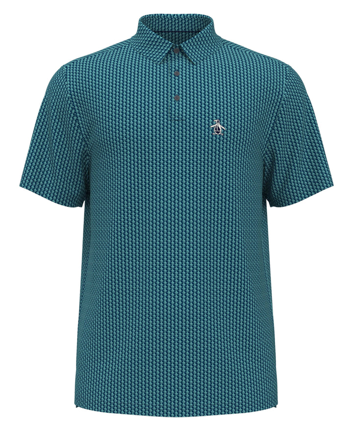 Allover Pete Print Short Sleeve Golf Polo Shirt (Blueberry Pancake) 