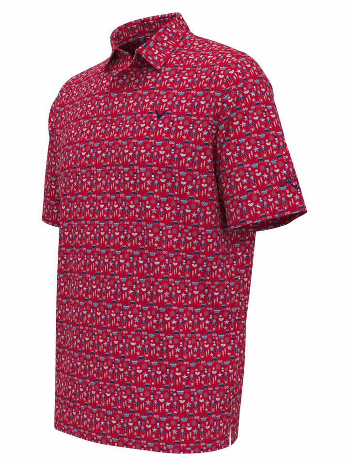 Men's Americana Print Golf Polo