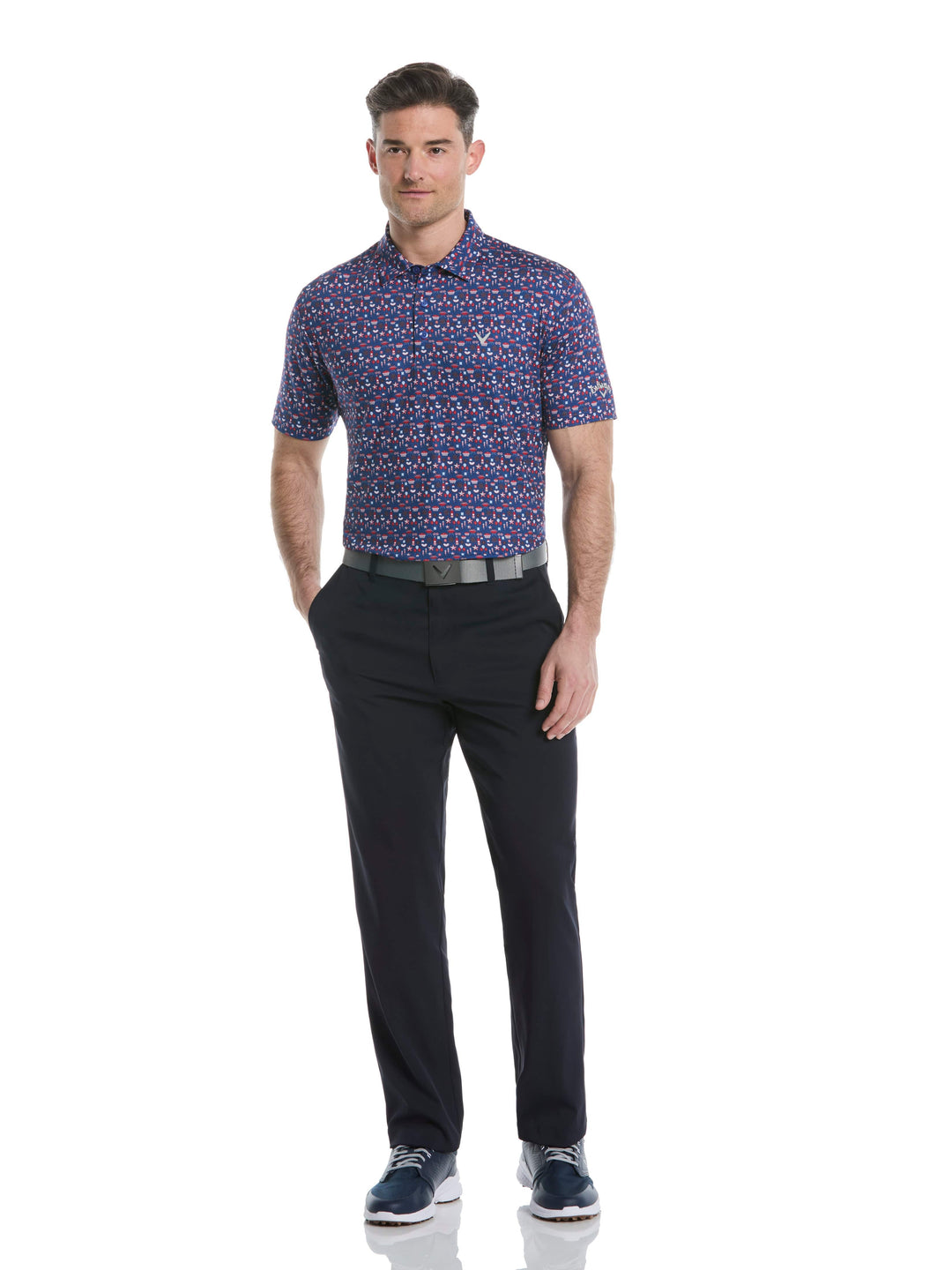 Men's Americana Print Golf Polo