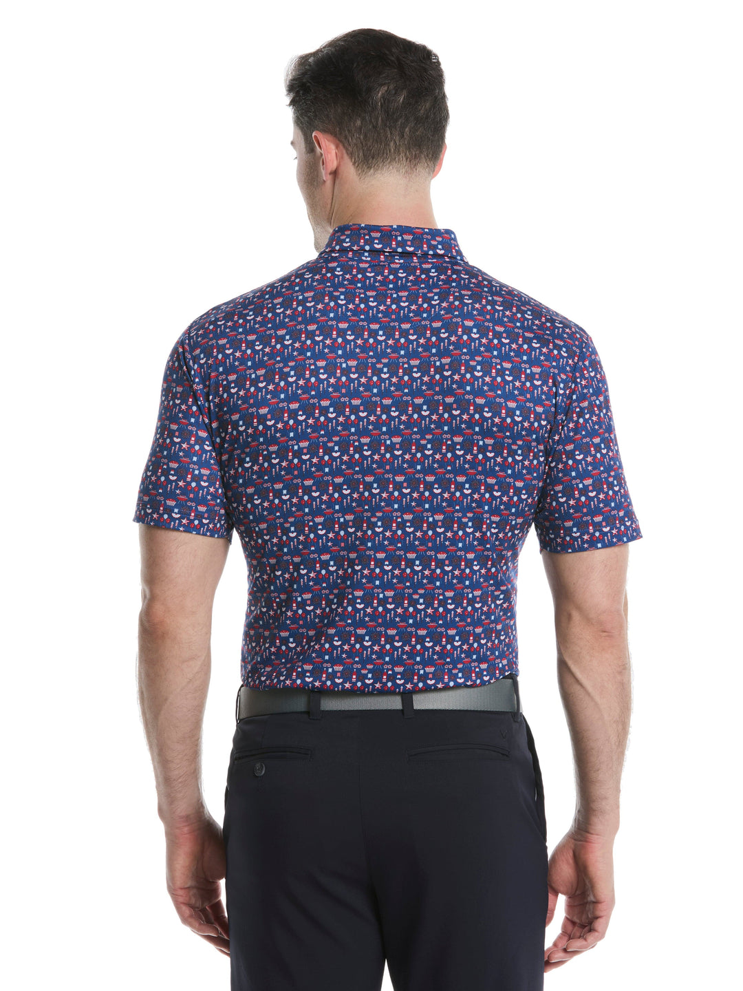 Men's Americana Print Golf Polo