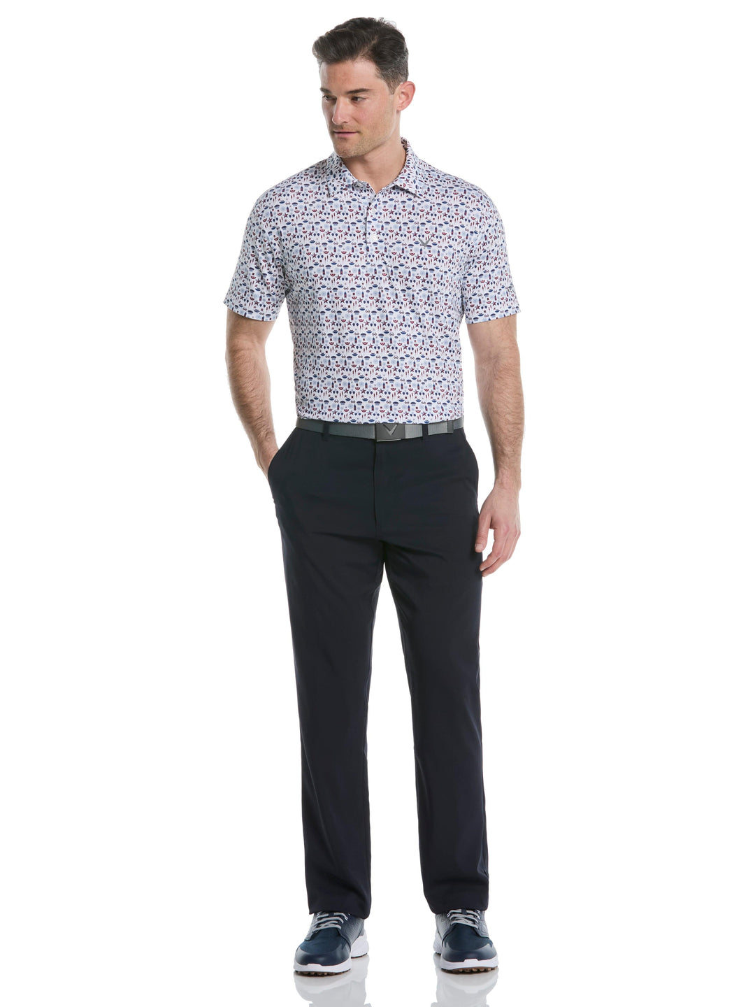 Men's Americana Print Golf Polo