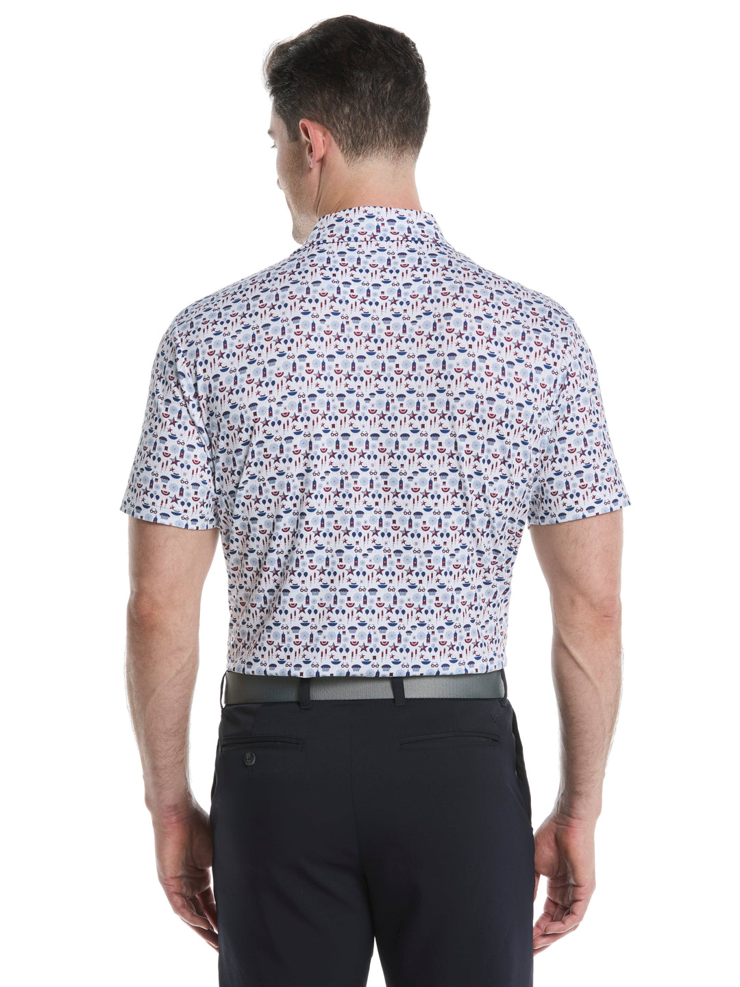 Men's Americana Print Golf Polo