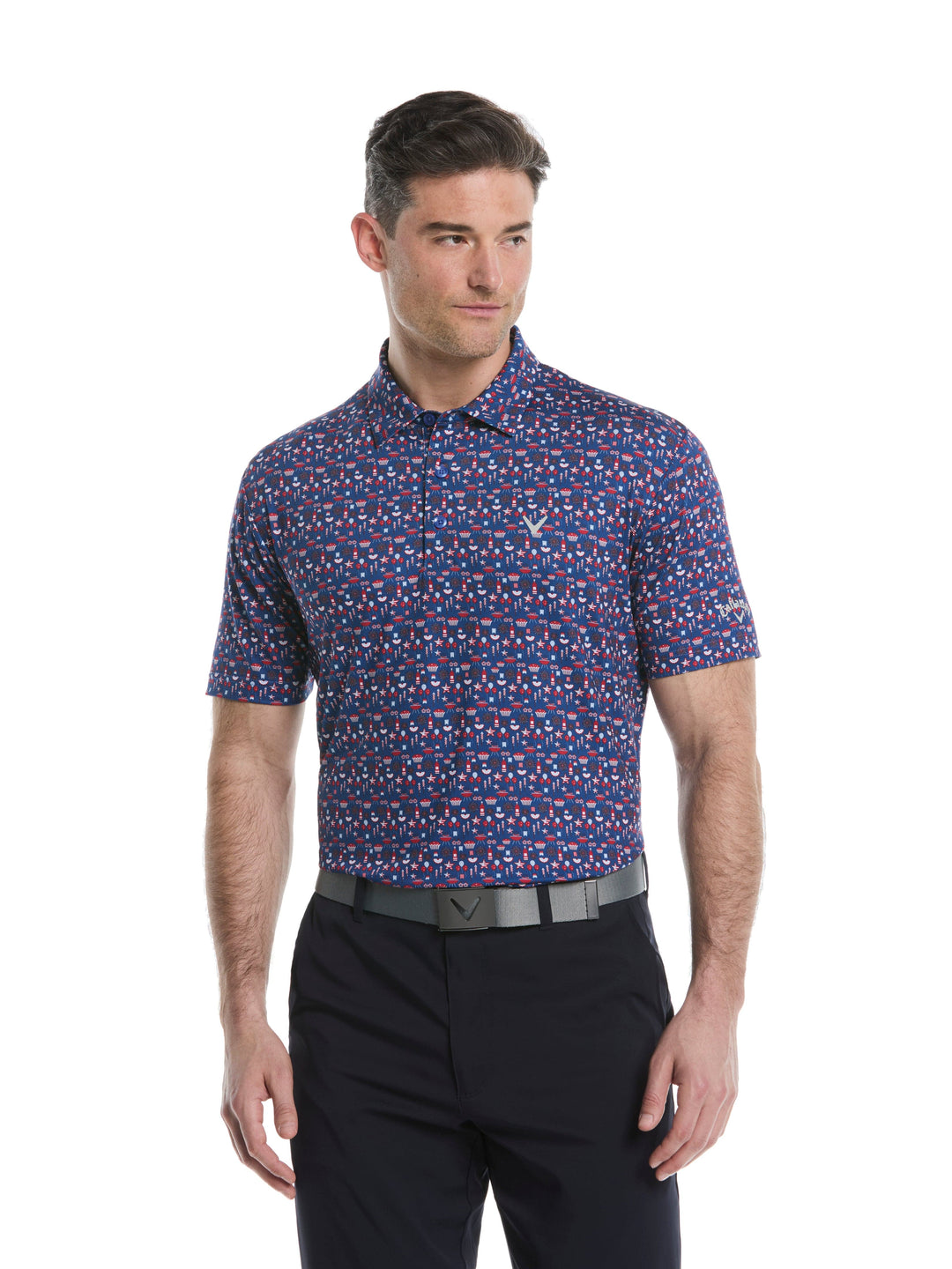 Men's Americana Print Golf Polo