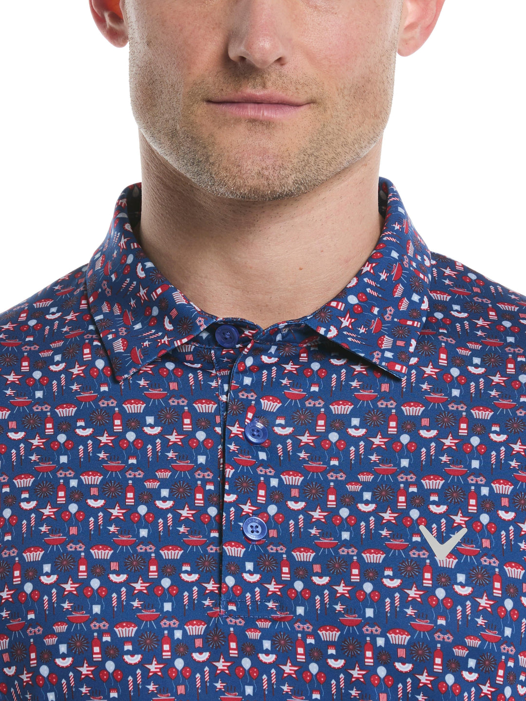 Men's Americana Print Golf Polo