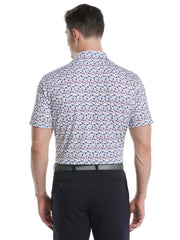 Americana Print Golf Polo (Bright White) 