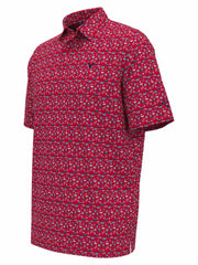 Americana Print Golf Polo (Lychee) 