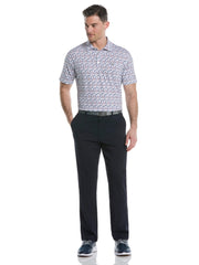 Americana Print Golf Polo (Bright White) 