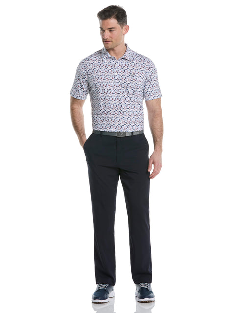 Americana Print Golf Polo (Bright White) 