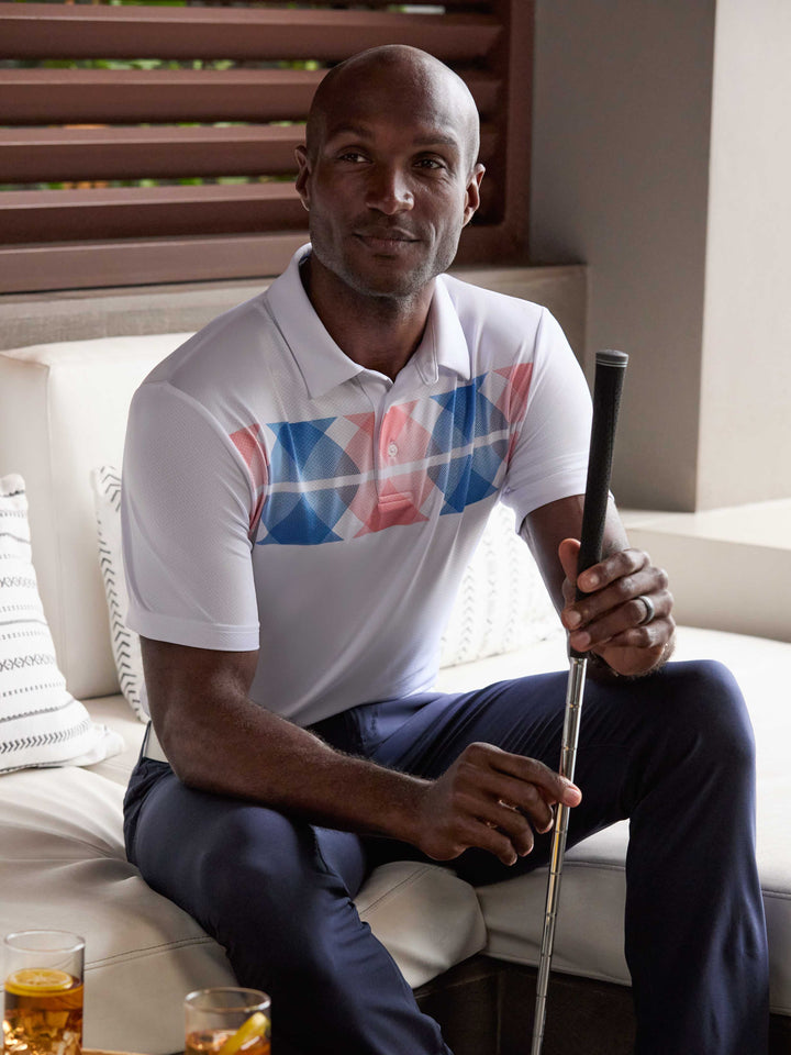 Men's Argyle Print Golf Polo