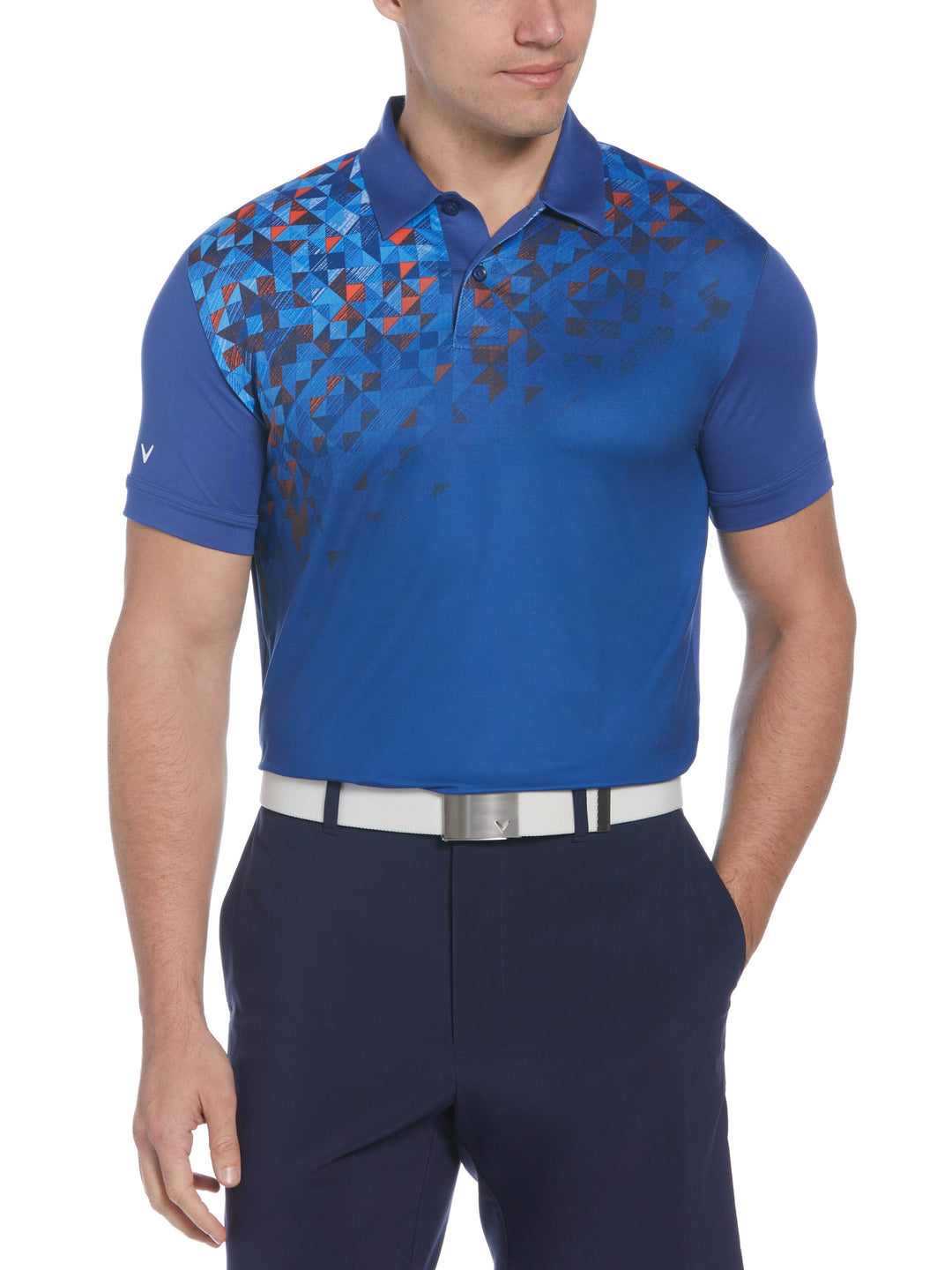 Asymmetrical Mural Print Golf Polo (Limoges) 