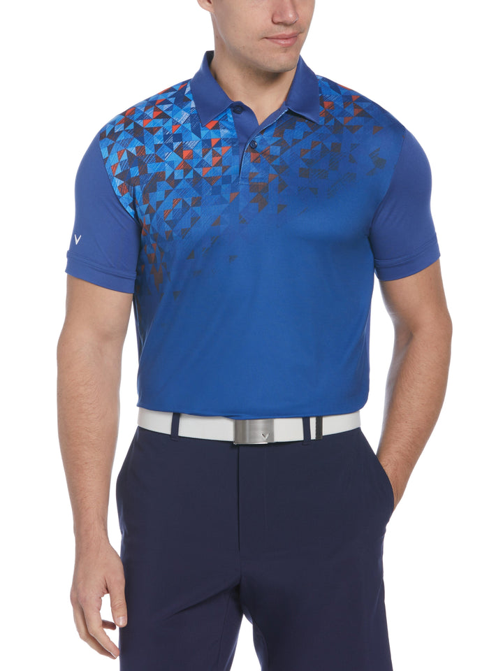 Asymmetrical Mural Print Golf Polo (Limoges) 