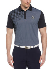 Men's Asymmetrical Pete Gingham Color Block Polo