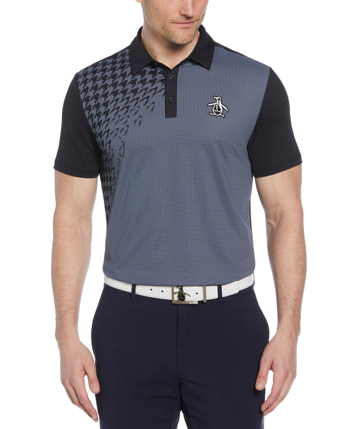 Asymmetrical Pete Gingham Color Block Polo (Caviar) 
