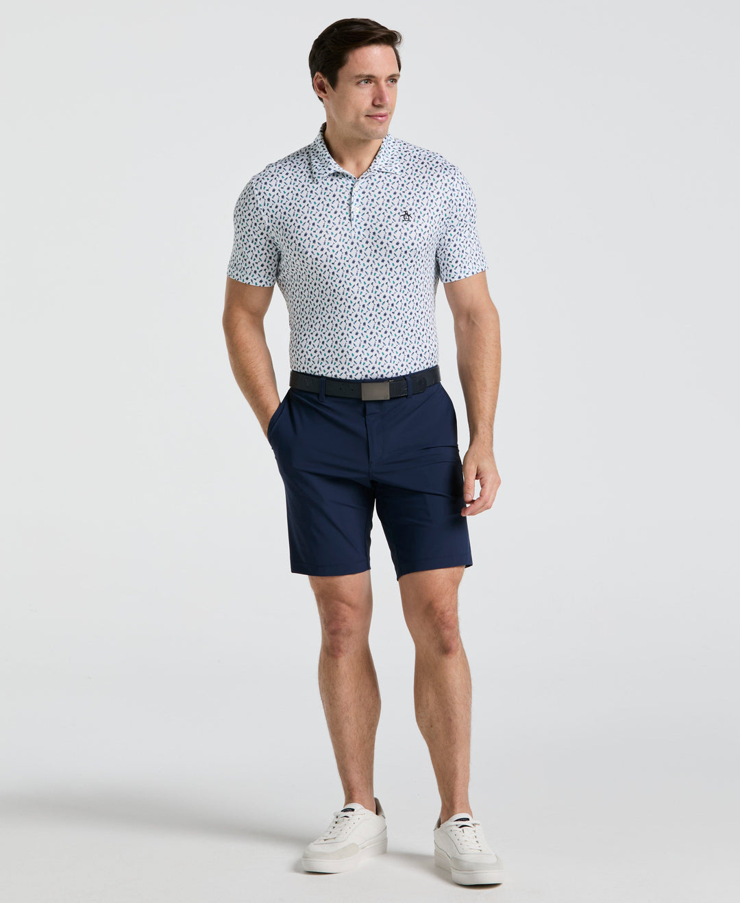 Augusta Menu Print Golf Polo (Bright White) 