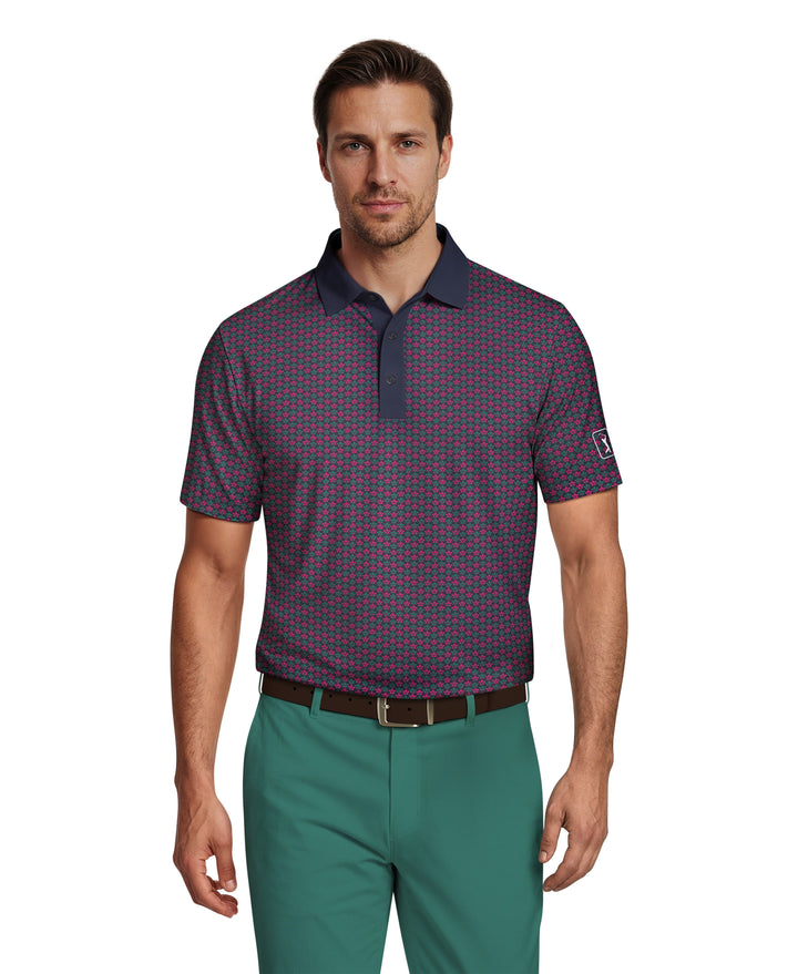Azalea Geo Print Golf Polo (Peacoat) 