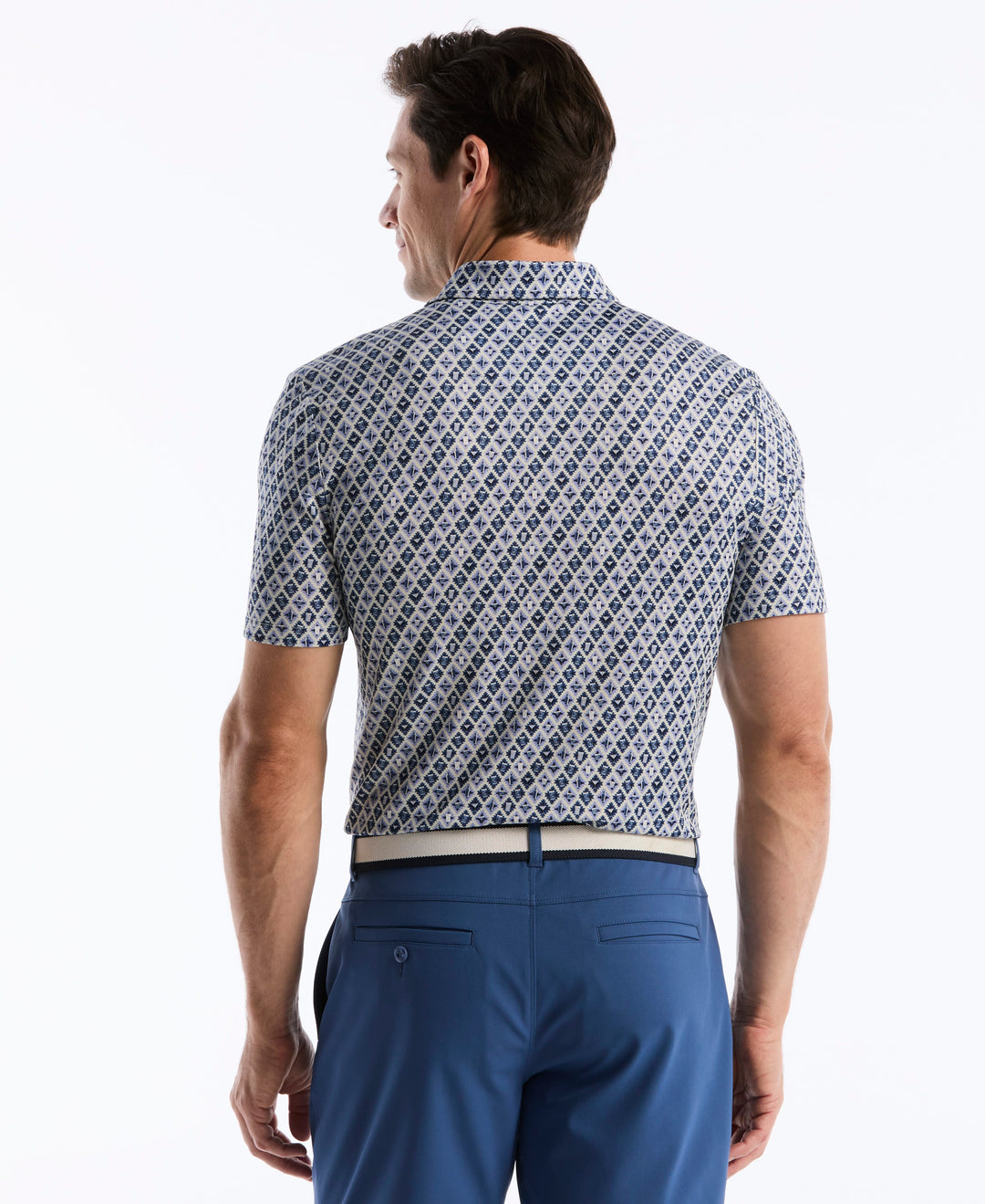 Batik Cocktail Print Polo (True Navy) 