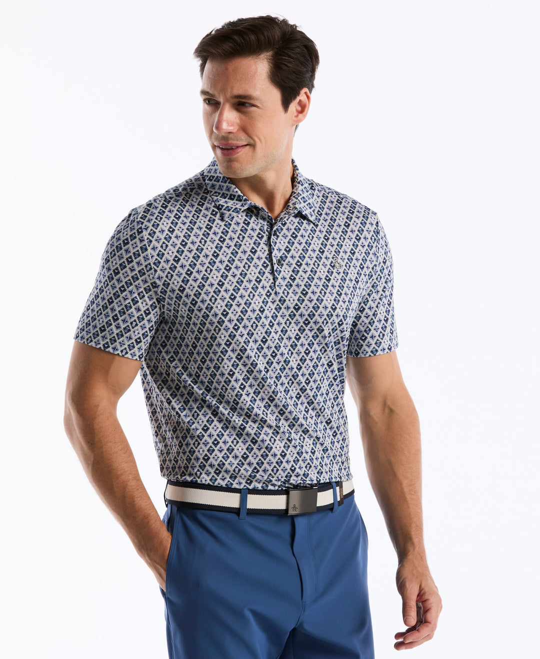 Batik Cocktail Print Polo (True Navy) 
