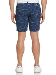 Men's Beach Club Print Seersucker 8" Golf Shorts