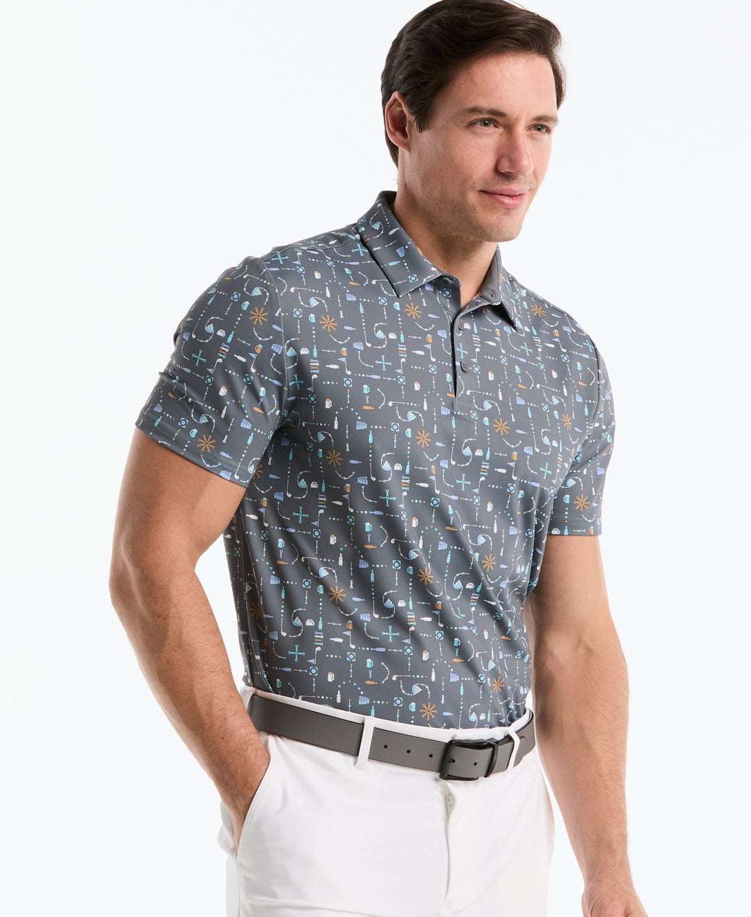 Men's Beer Pong Geo Print Polo