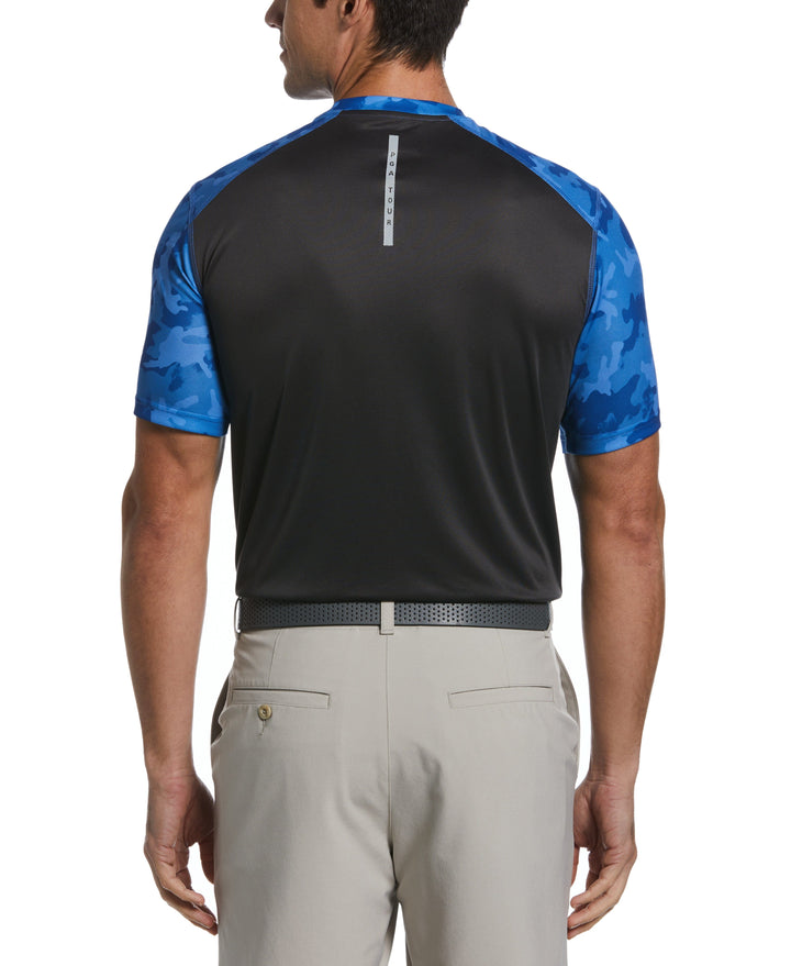 Blocked Camo Print Crew (Nautical Bl/Asphalt) 