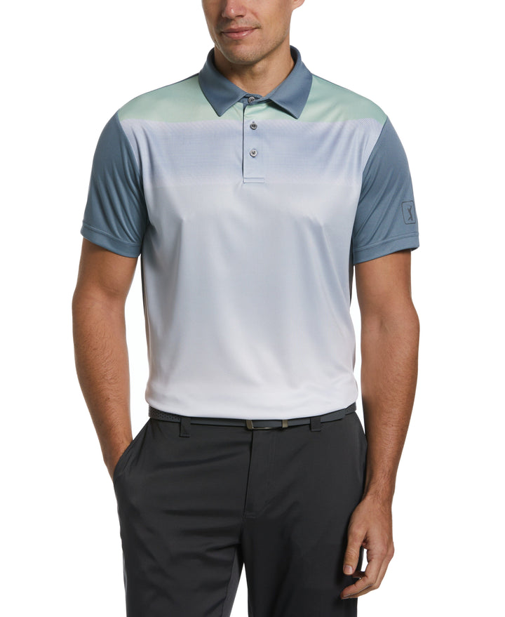 Blocked Print Golf Polo (Tradewinds) 