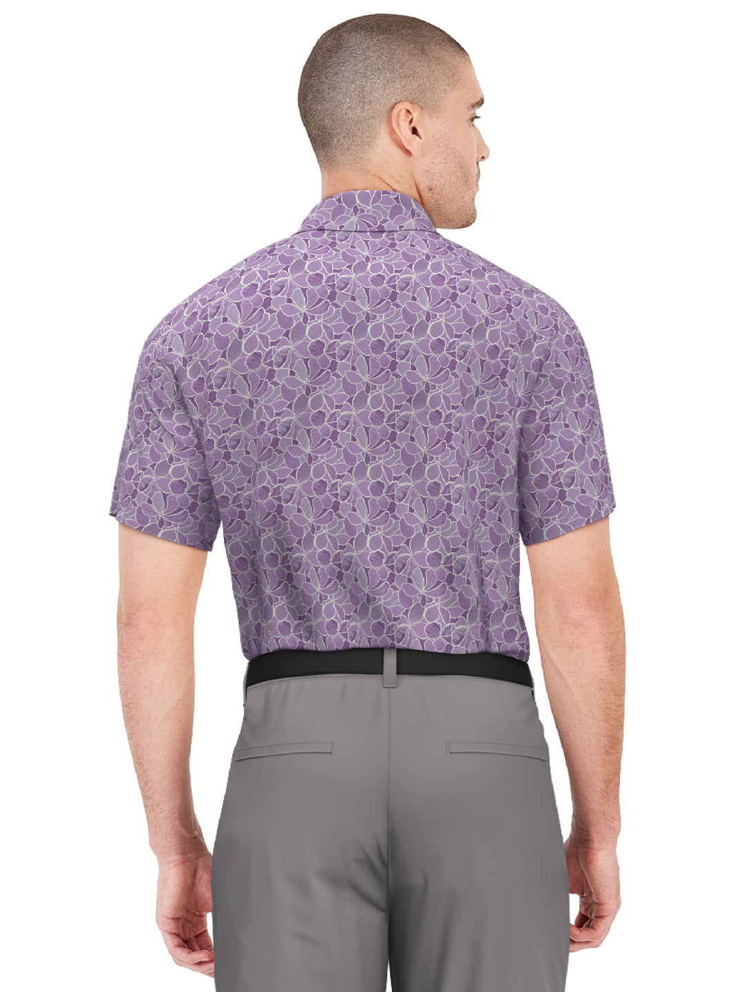 Men's Brush Stroke Floral Print Golf Polo