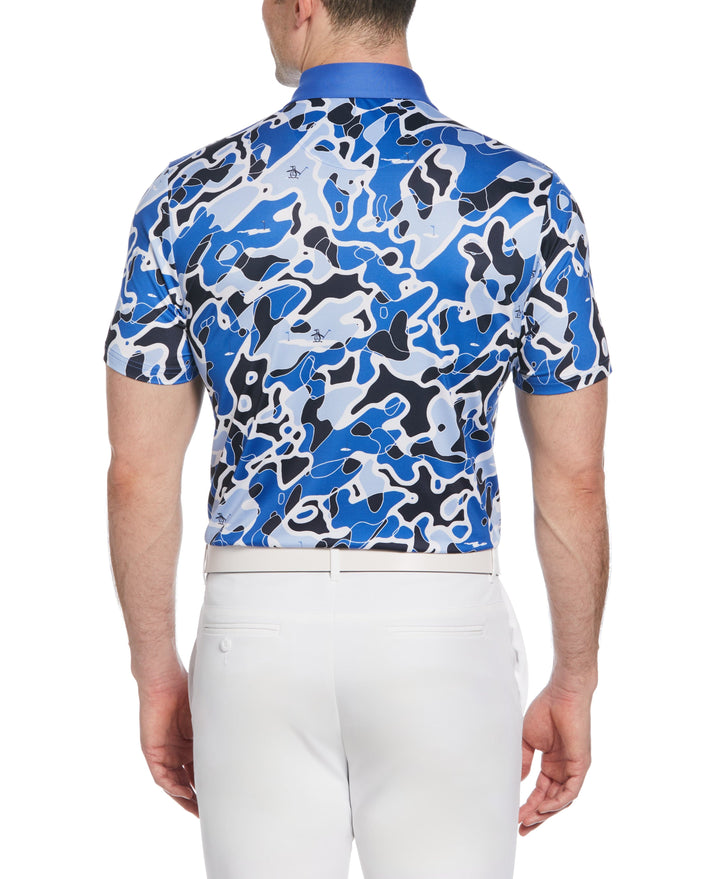 Bunker Print Short Sleeve Golf Polo Shirt (Nebulas) 