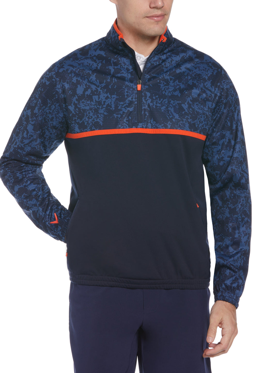 Callaway X Series Abstract Camo 1/4 Zip Pullover (Navy Blazer) 