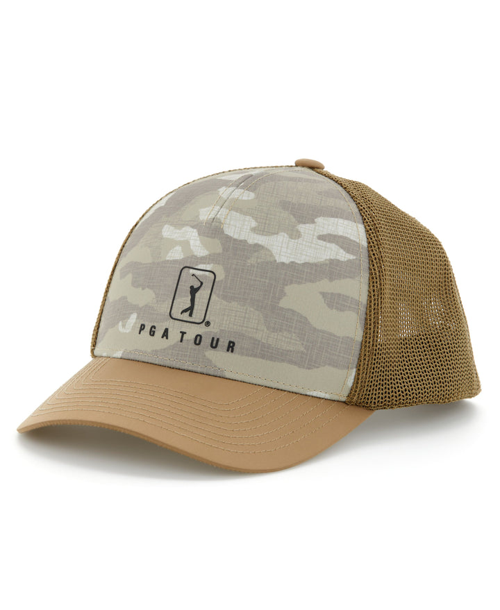 Camo Trucker Style Golf Hat (Coriander) 