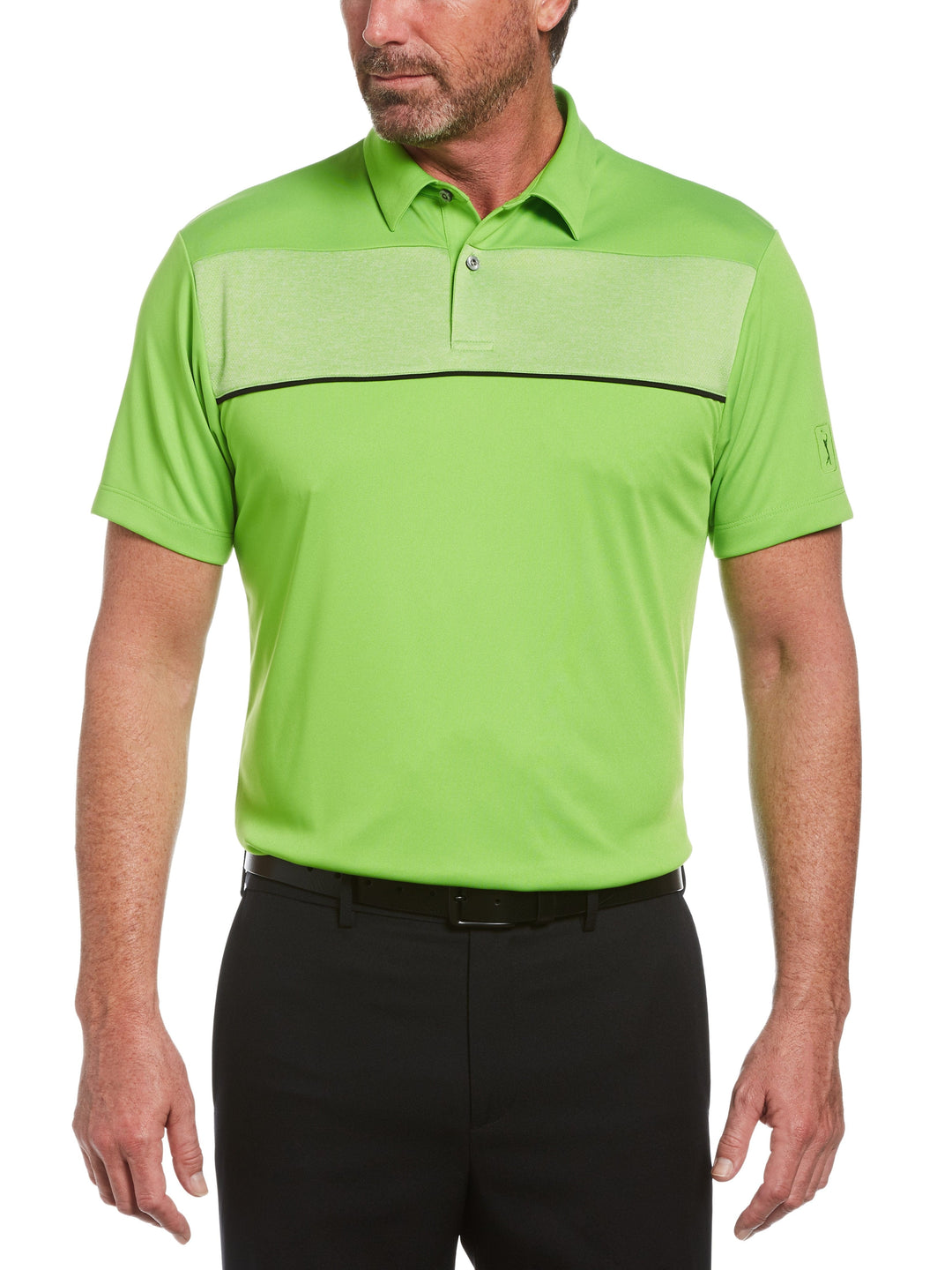 Men's Chest Block Golf Polo with Piping