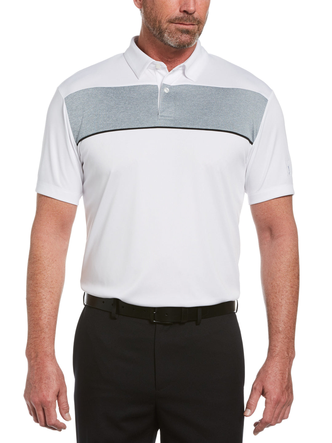 Men's Chest Block Golf Polo with Piping