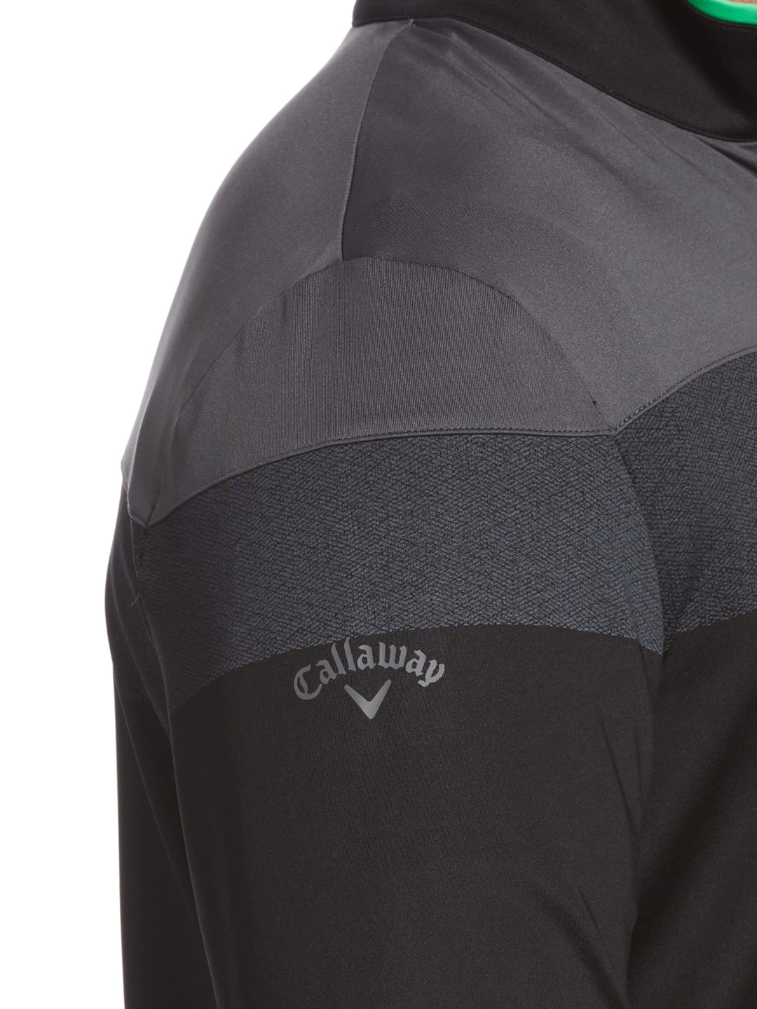 Men's Chest Block Quarter Zip Pullover With Chev