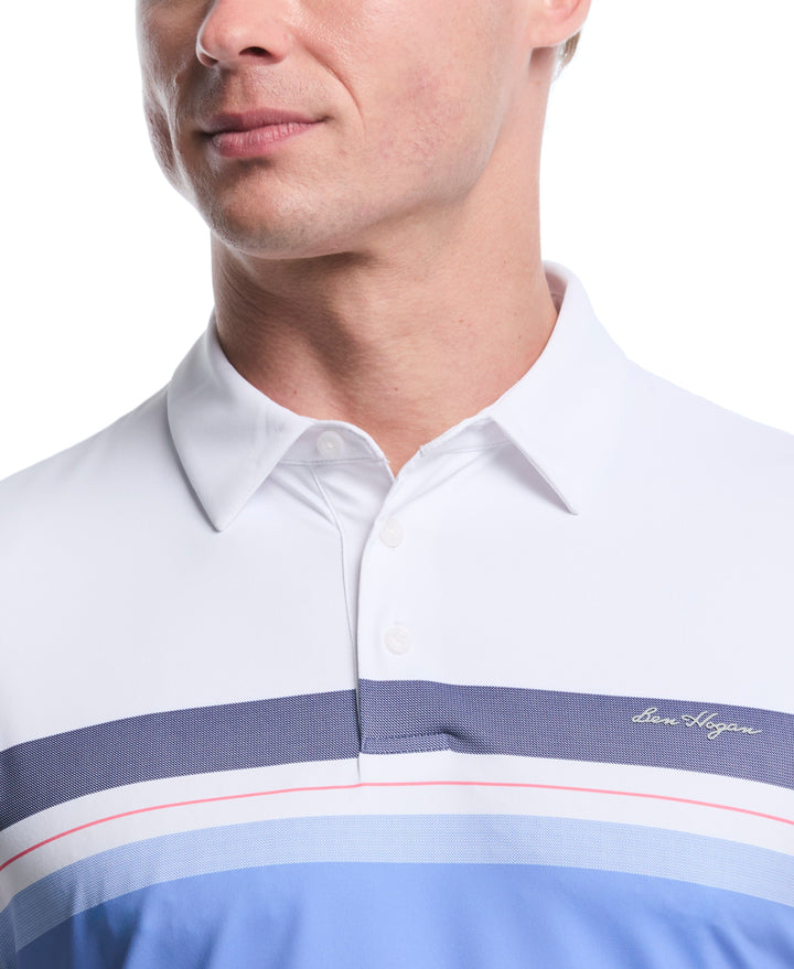 Chest Stripe Golf Polo (Bright White) 