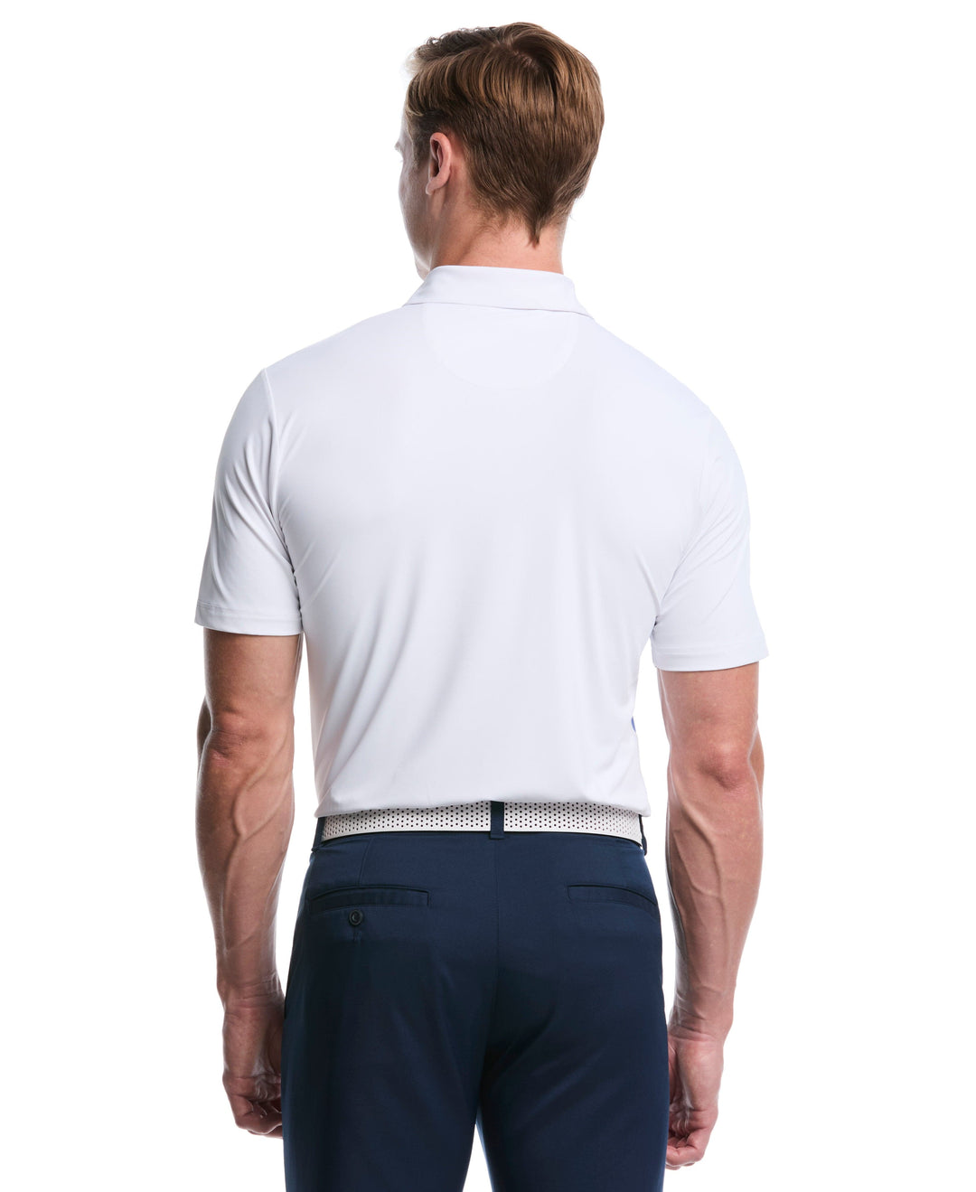 Chest Stripe Golf Polo (Bright White) 