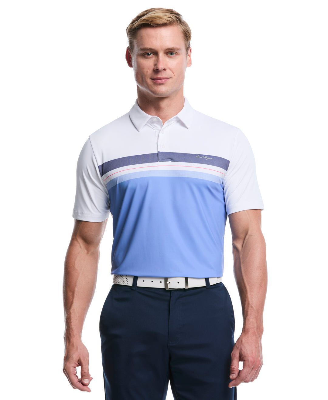 Chest Stripe Golf Polo (Bright White) 