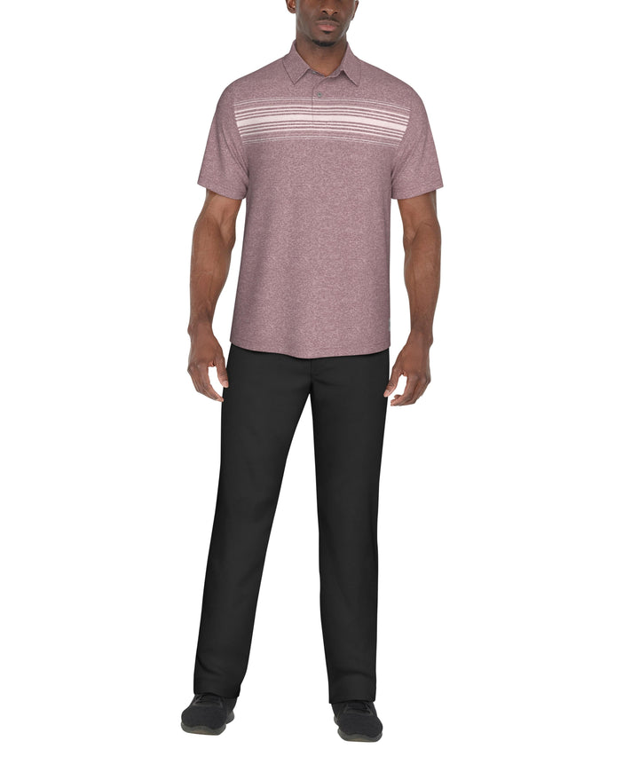 Chest Stripe Golf Polo (Berry Conserve Htr) 