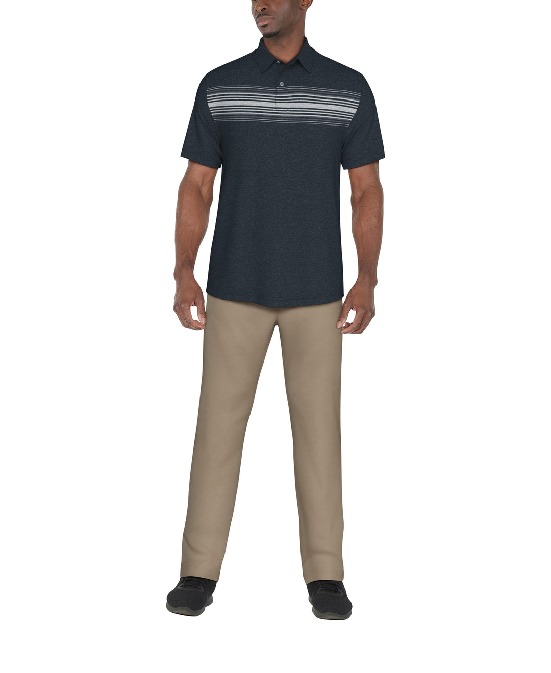 Chest Stripe Golf Polo (Charcoal Art) 