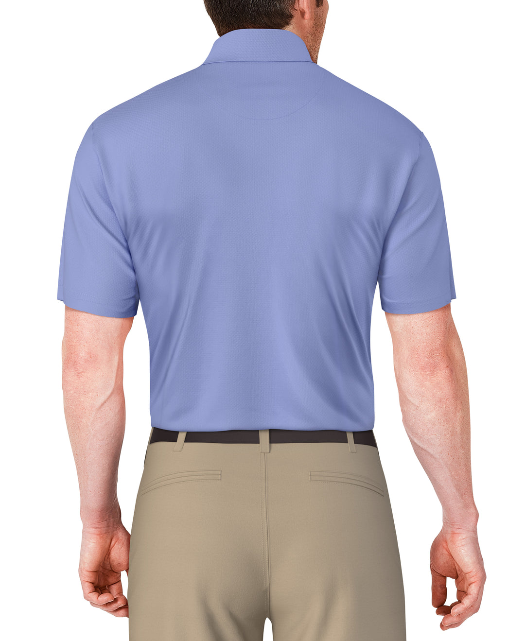 Chest Stripe Print Golf Polo (Azurine) 