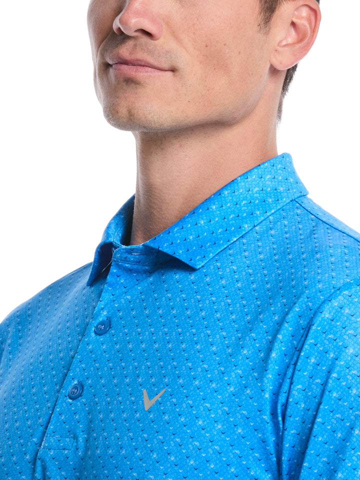 Men's Chevron Print Golf Polo Shirt