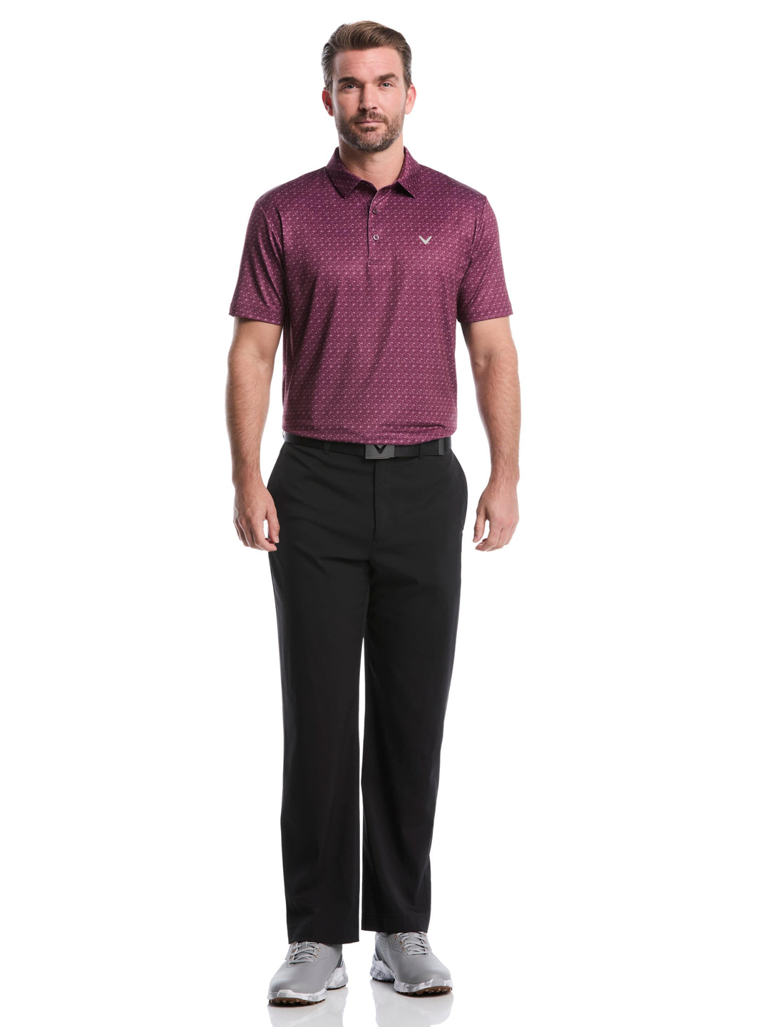 Men's Chevron Print Golf Polo Shirt