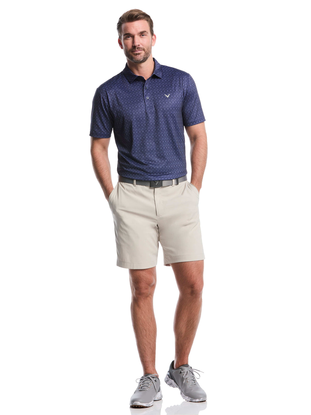 Men's Chevron Print Golf Polo Shirt