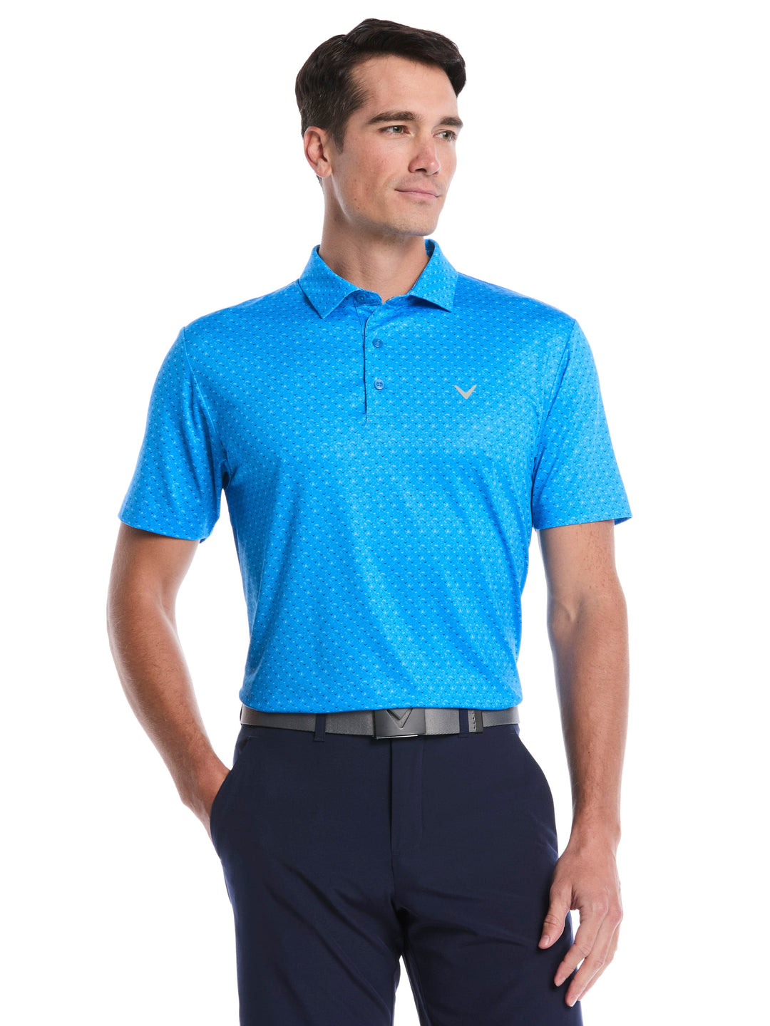 Men's Chevron Print Golf Polo Shirt
