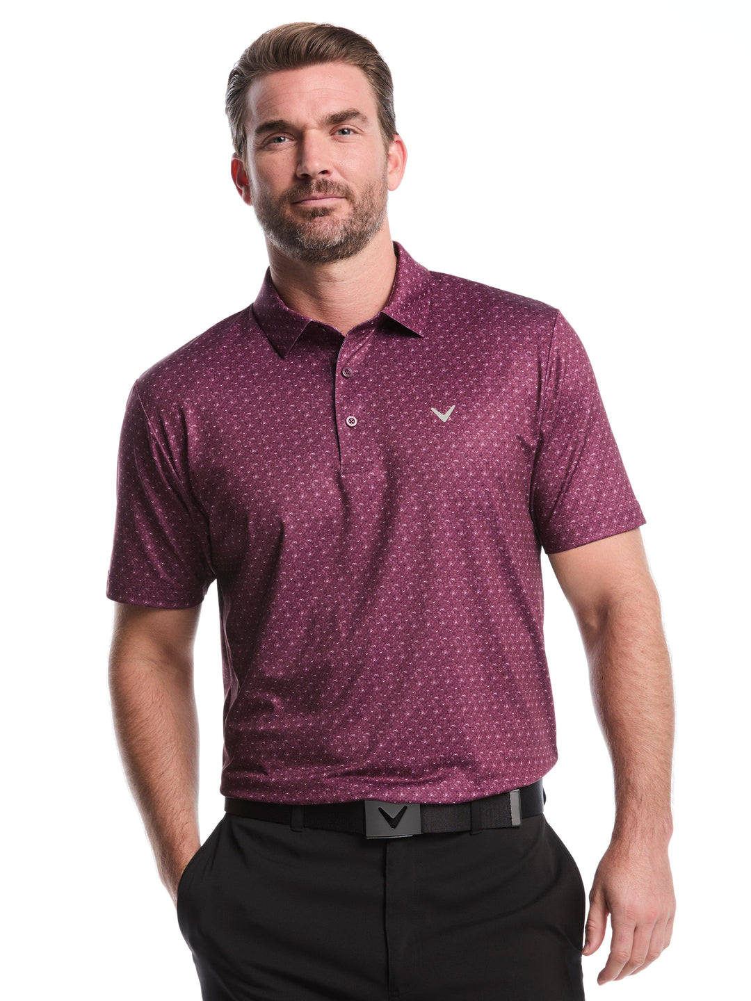 Men's Chevron Print Golf Polo Shirt