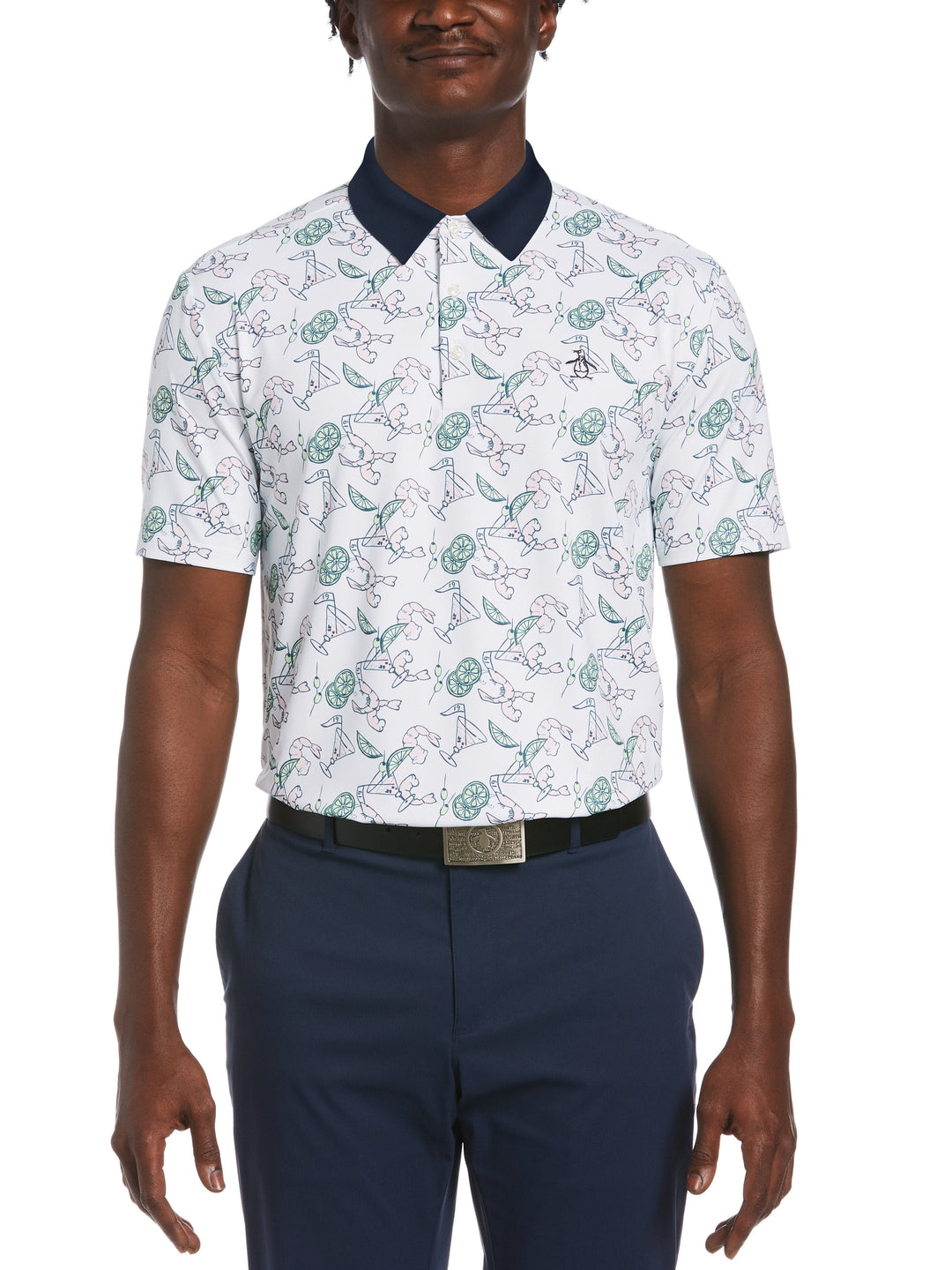 Men's Cocktail Conversation Print Golf Polo