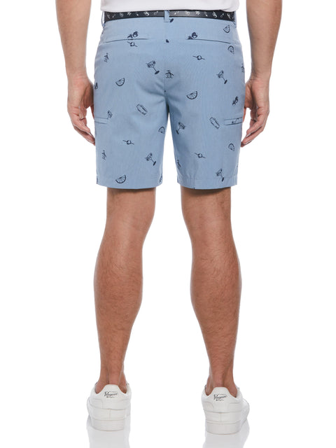 Cocktail Print Cargo Short (Black Iris) 